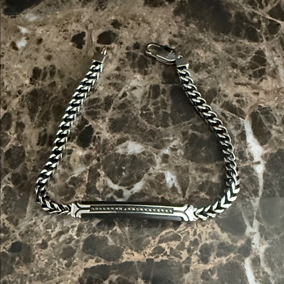 Black diamond stainless steel bracelet